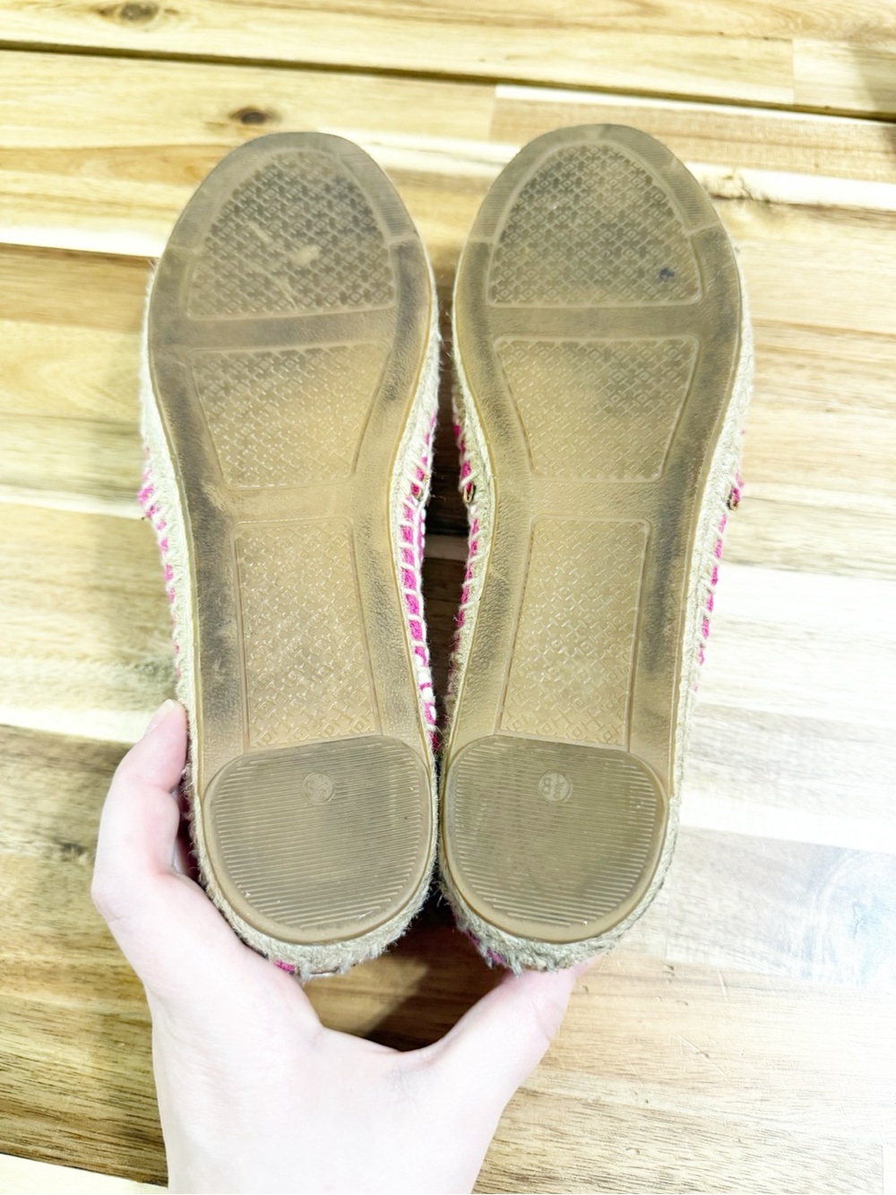 Tory Burch Shaw Espadrille in Hibiscus Flower / Royal Tan  Pink Braided Jute - Picture 4 of 9